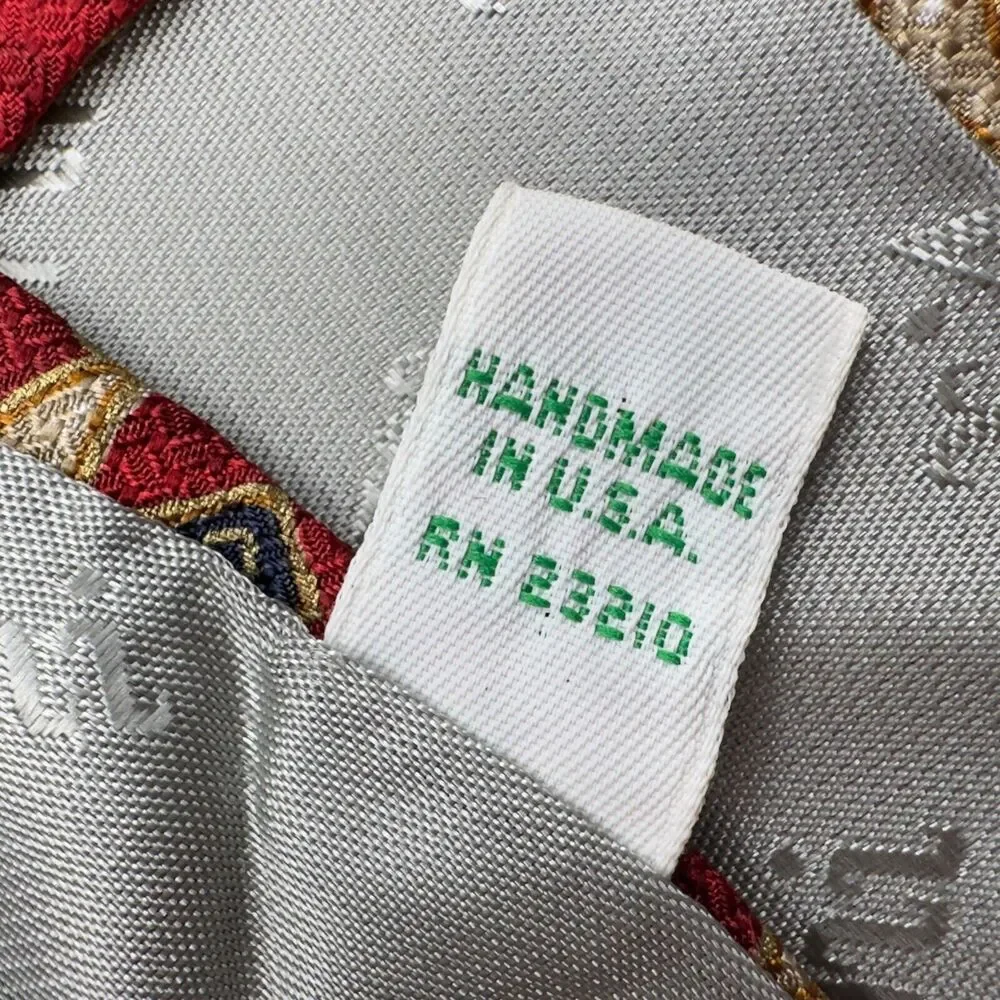 X'andrini 100% Silk Dress Tie Made in USA Vintage Geometric Print‎ 58